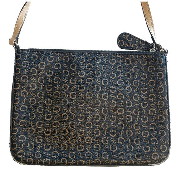 Guess McGill Mini Crossbody Bag Womens Dark Brown PVC Preppy Y2K Handbag Purse - Picture 3 of 12